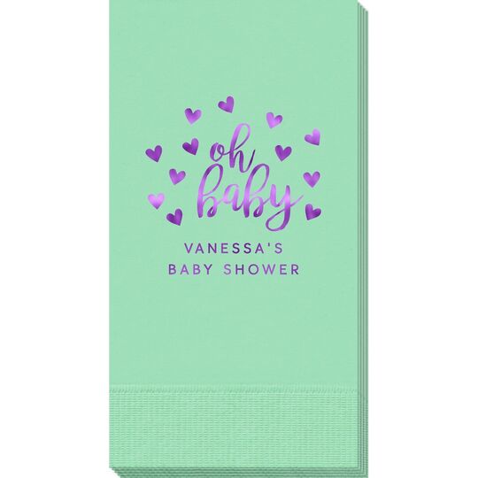 Confetti Hearts Oh Baby Guest Towels